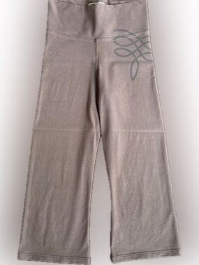 DUDE GIRL PANT FOLD OVER WAIST FLARE CROP COTTON PULL ON GAUCHO YOGA BROWN S XS